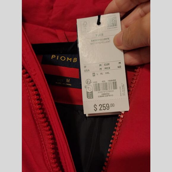 Piombo Men's Winter Coat with Faux Fur Hood Size M NWT - Picture 5 of 10